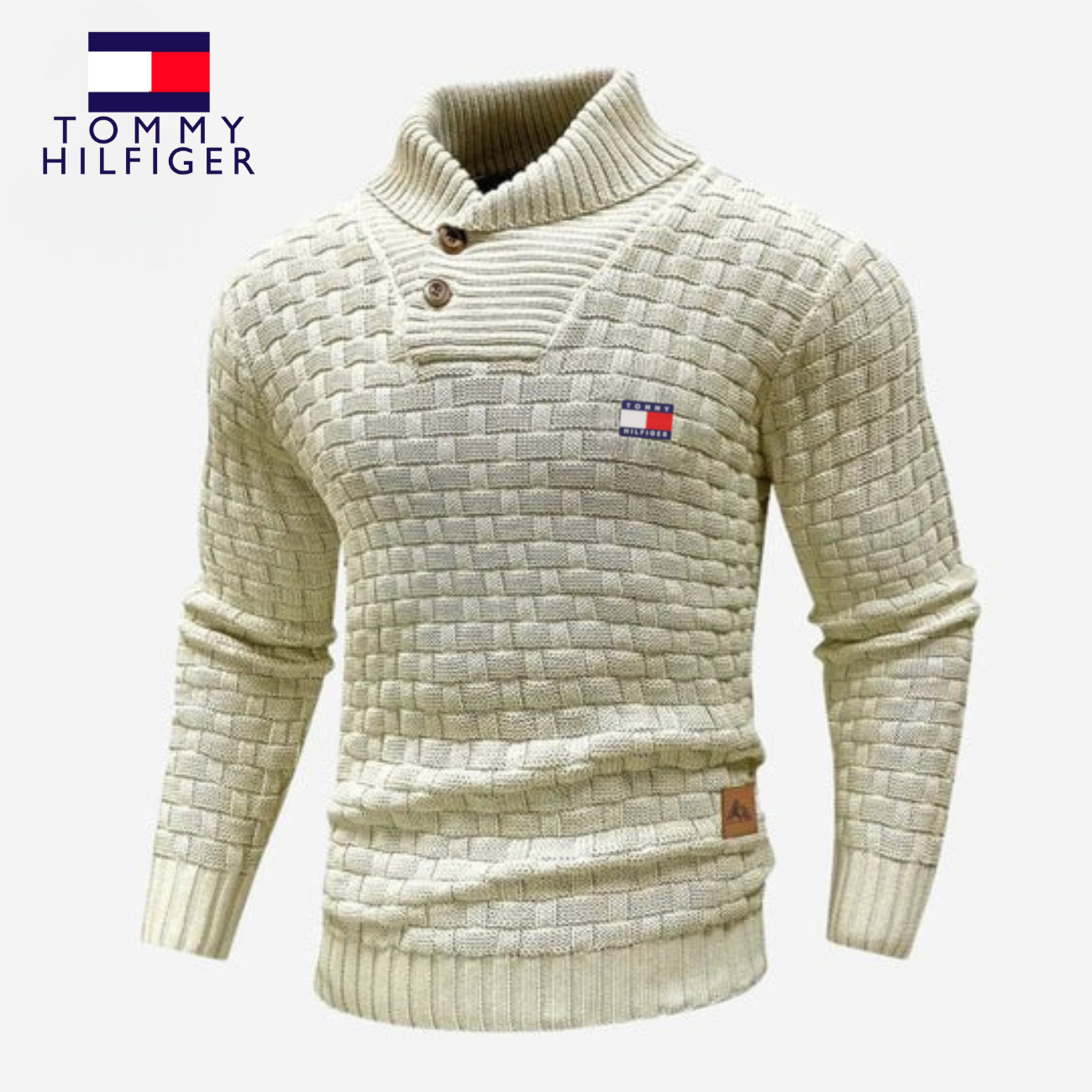 Maglione Lavorato a Maglia con Collo a Bottoni - PREZZO DI SVENDITA