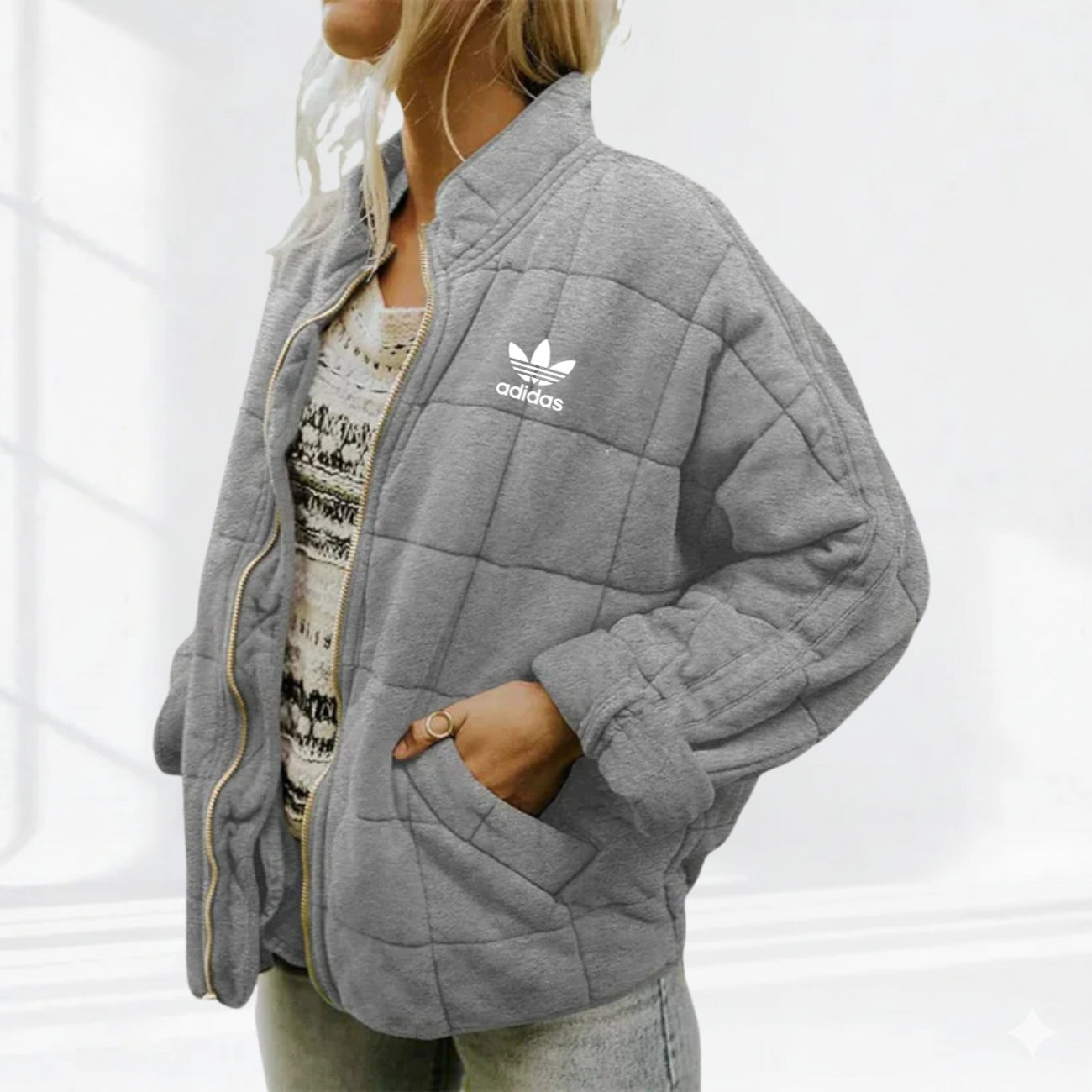 Accogliente Giacca in Pile Trapuntata - Saldi