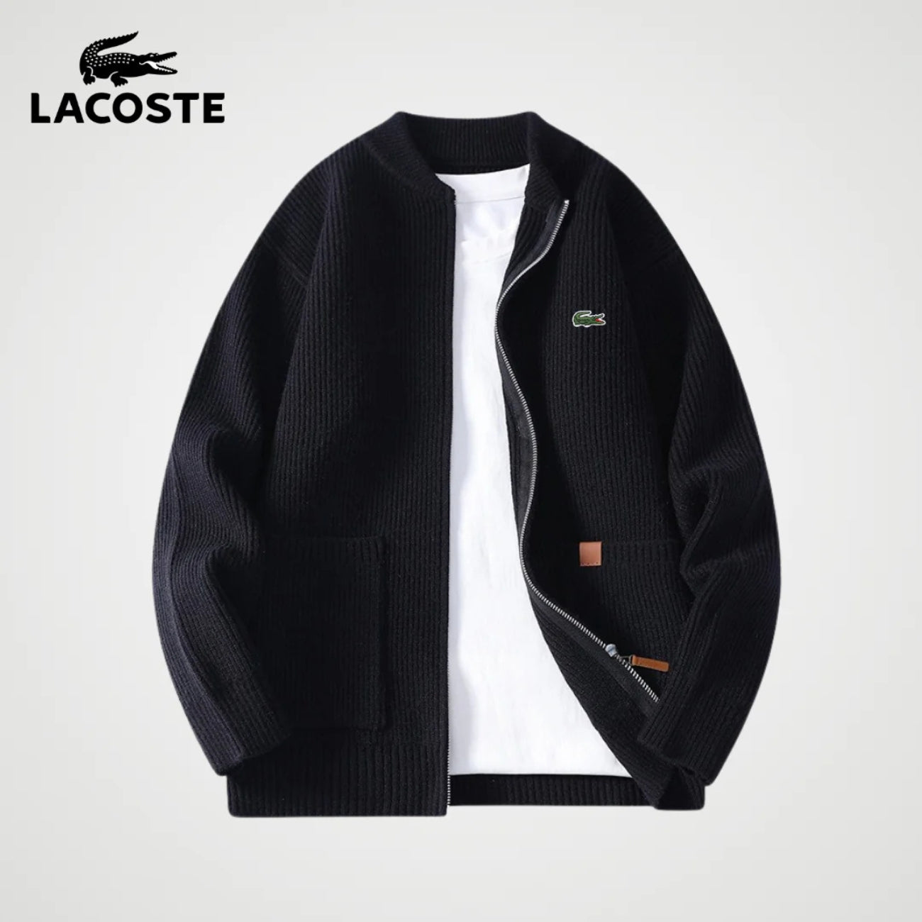 Cardigan con zip lavorato a maglia || PREZZO DI SVENDITA