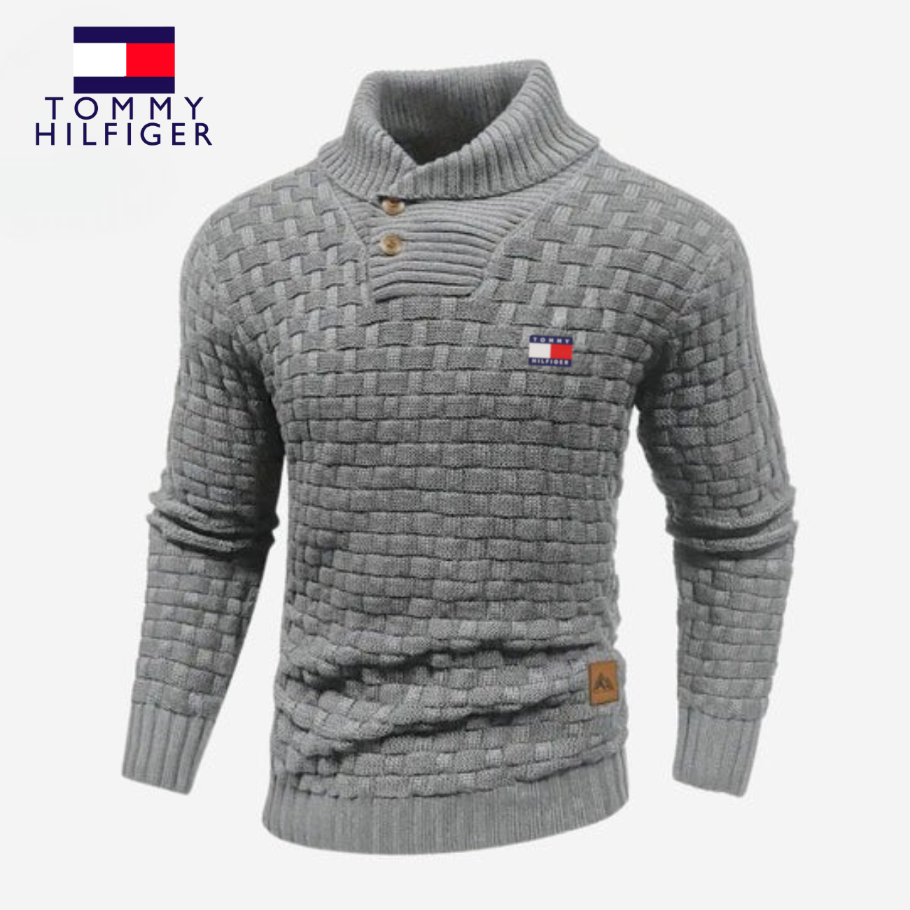 Maglione Lavorato a Maglia con Collo a Bottoni - PREZZO DI SVENDITA