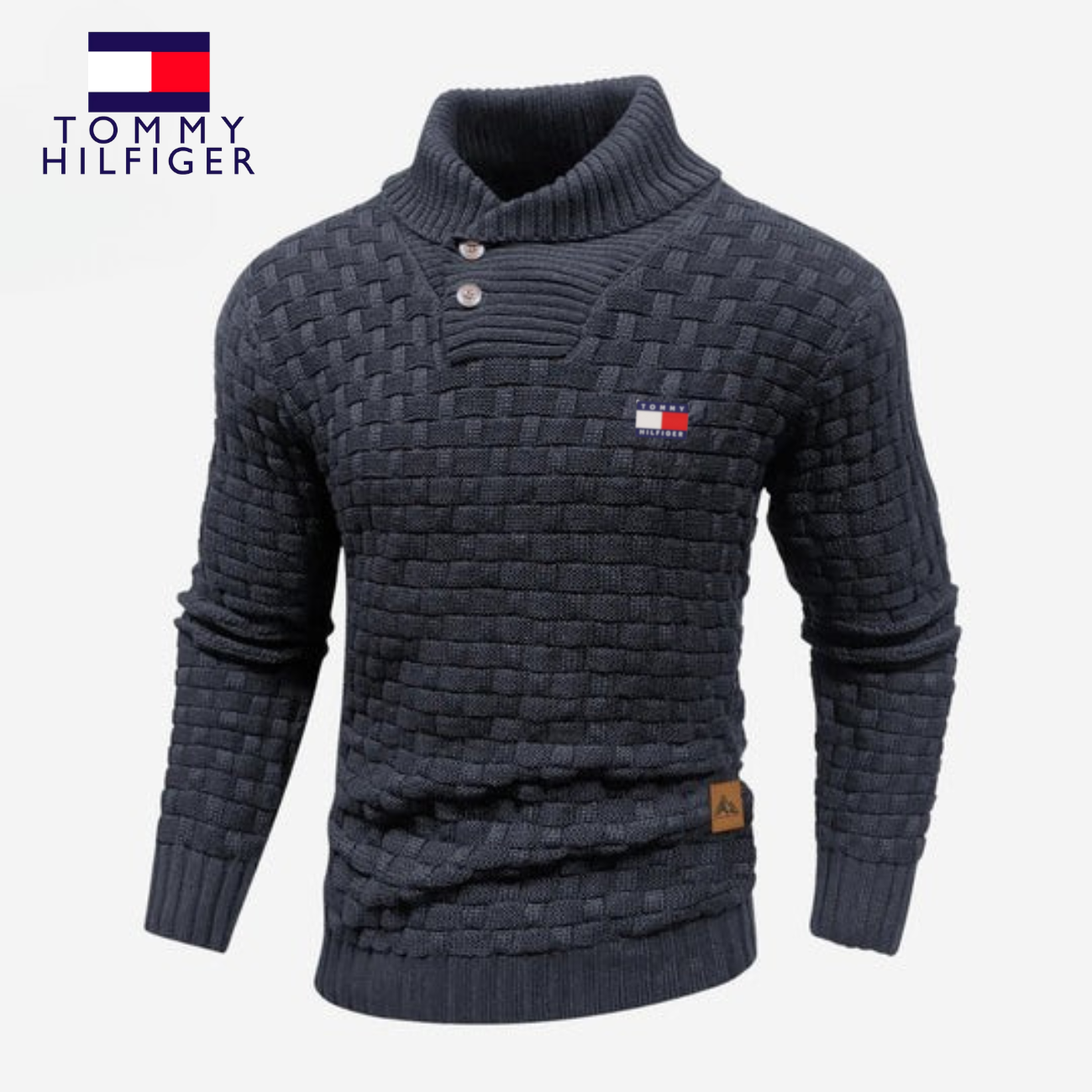 Maglione Lavorato a Maglia con Collo a Bottoni - PREZZO DI SVENDITA