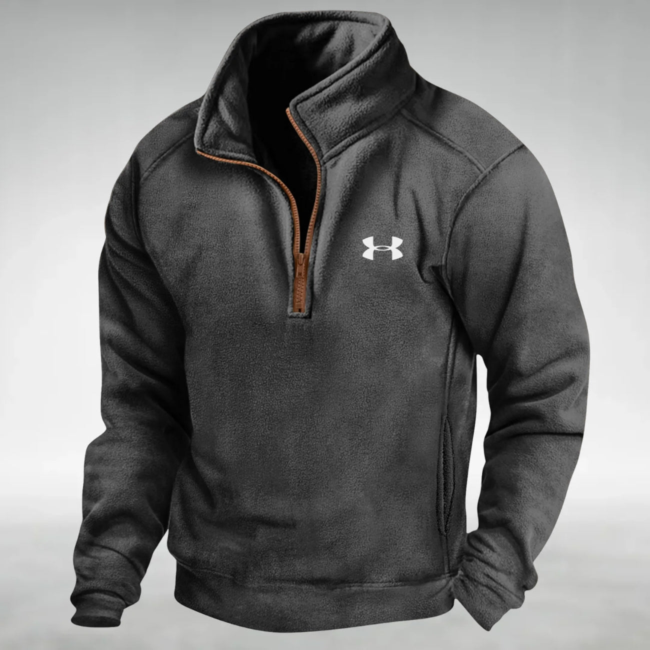 Maglione in pile con mezza zip - SALDI