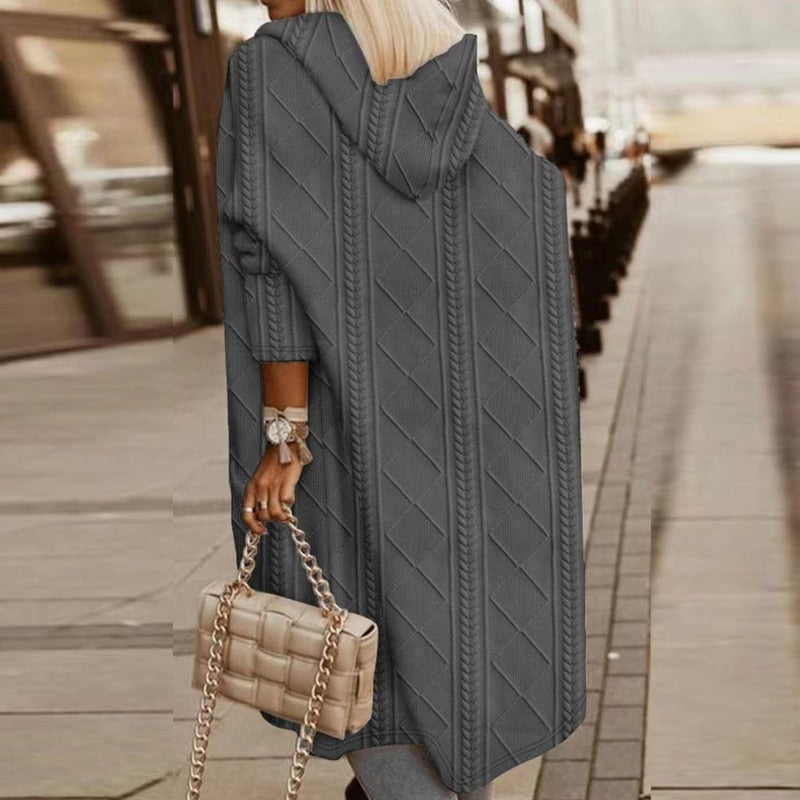 Jelone | Cardigan con cappuccio di lunghezza Estesa