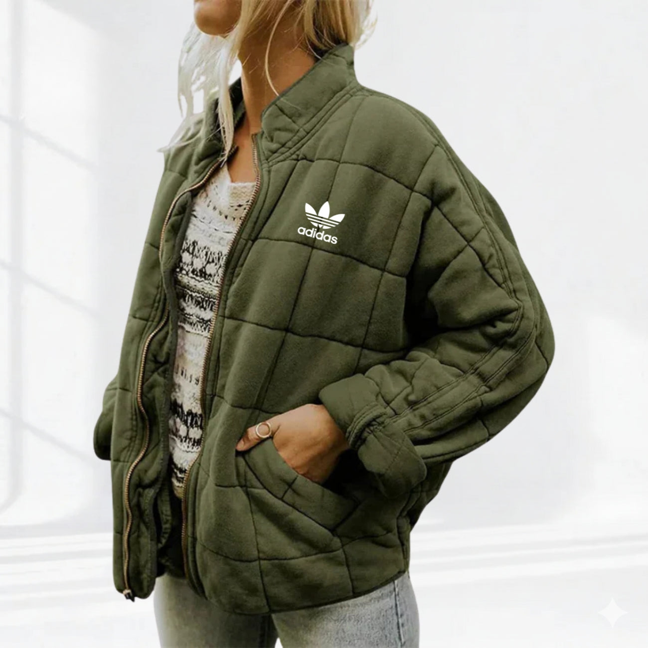 Accogliente Giacca in Pile Trapuntata - Saldi