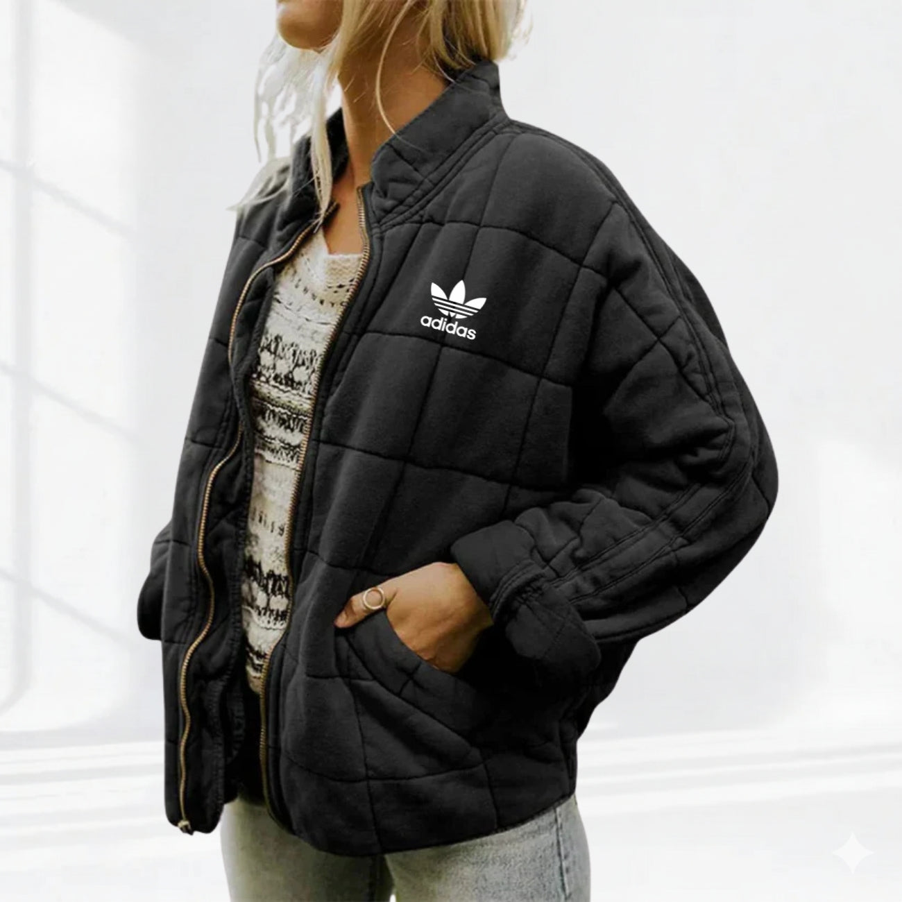 Accogliente Giacca in Pile Trapuntata - Saldi