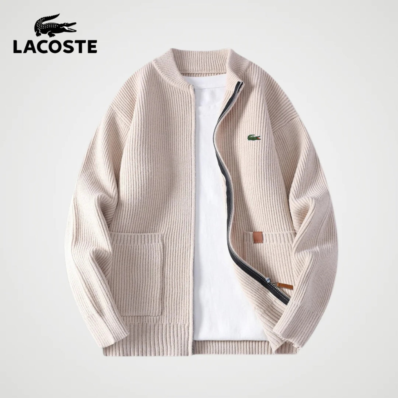 Cardigan con zip lavorato a maglia || PREZZO DI SVENDITA