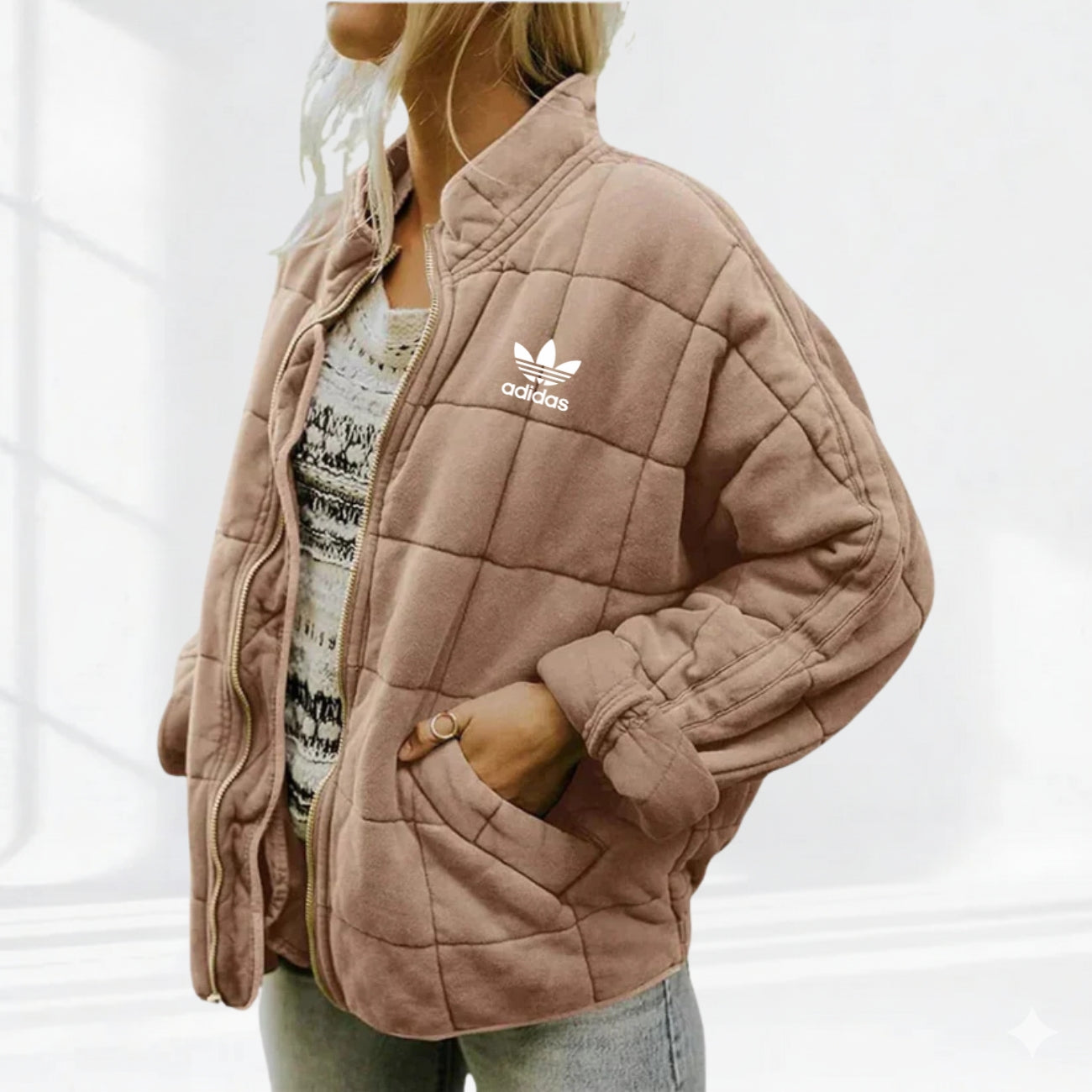 Accogliente Giacca in Pile Trapuntata - Saldi