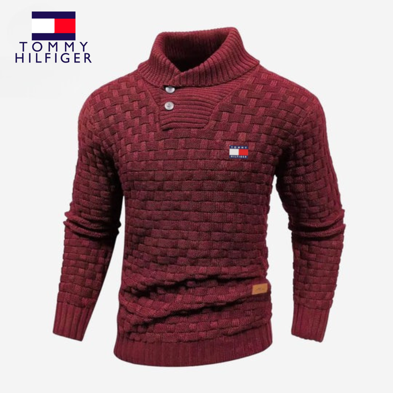 Maglione Lavorato a Maglia con Collo a Bottoni - PREZZO DI SVENDITA