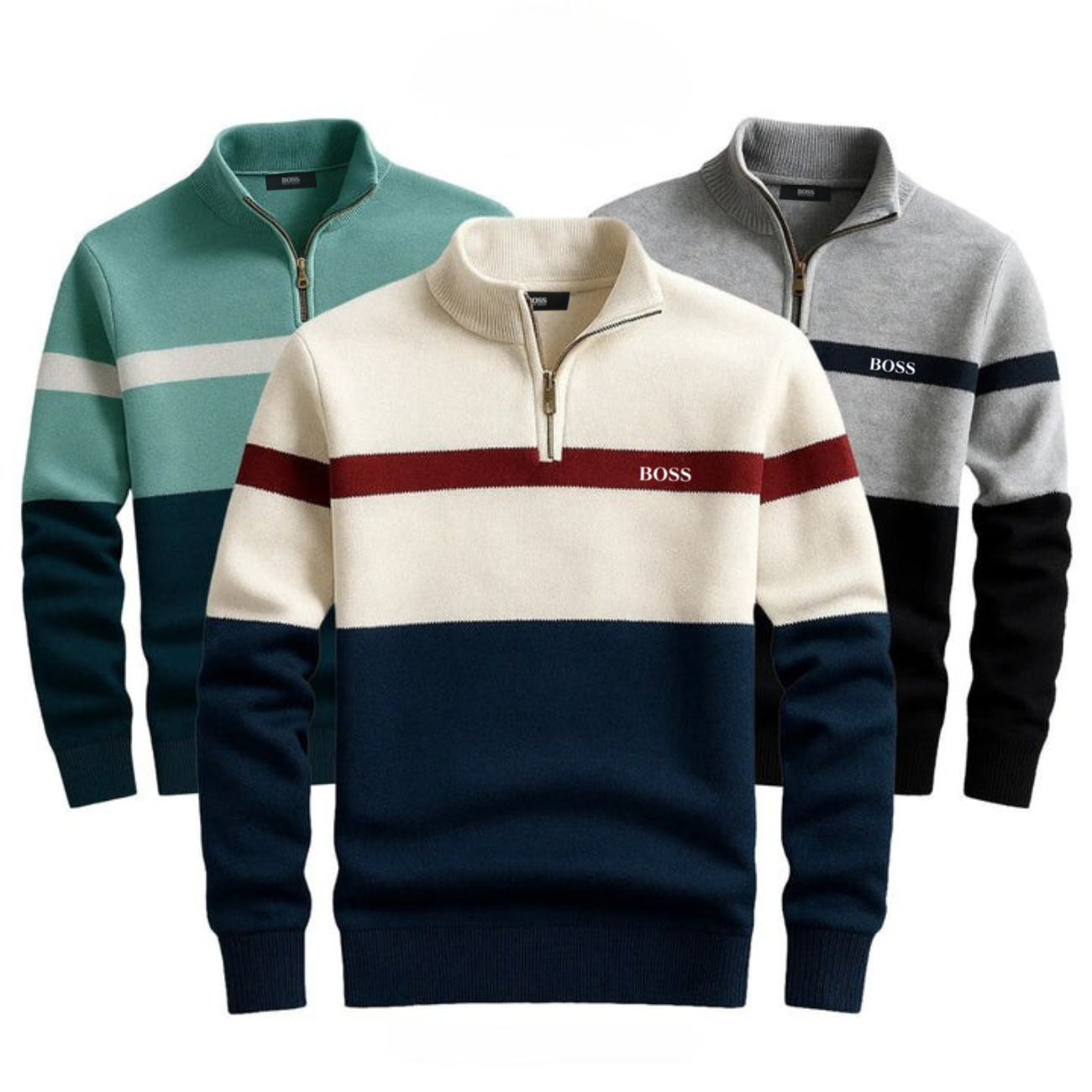 Elegante Maglione con Mezza Zip - PREZZO DI SALDO