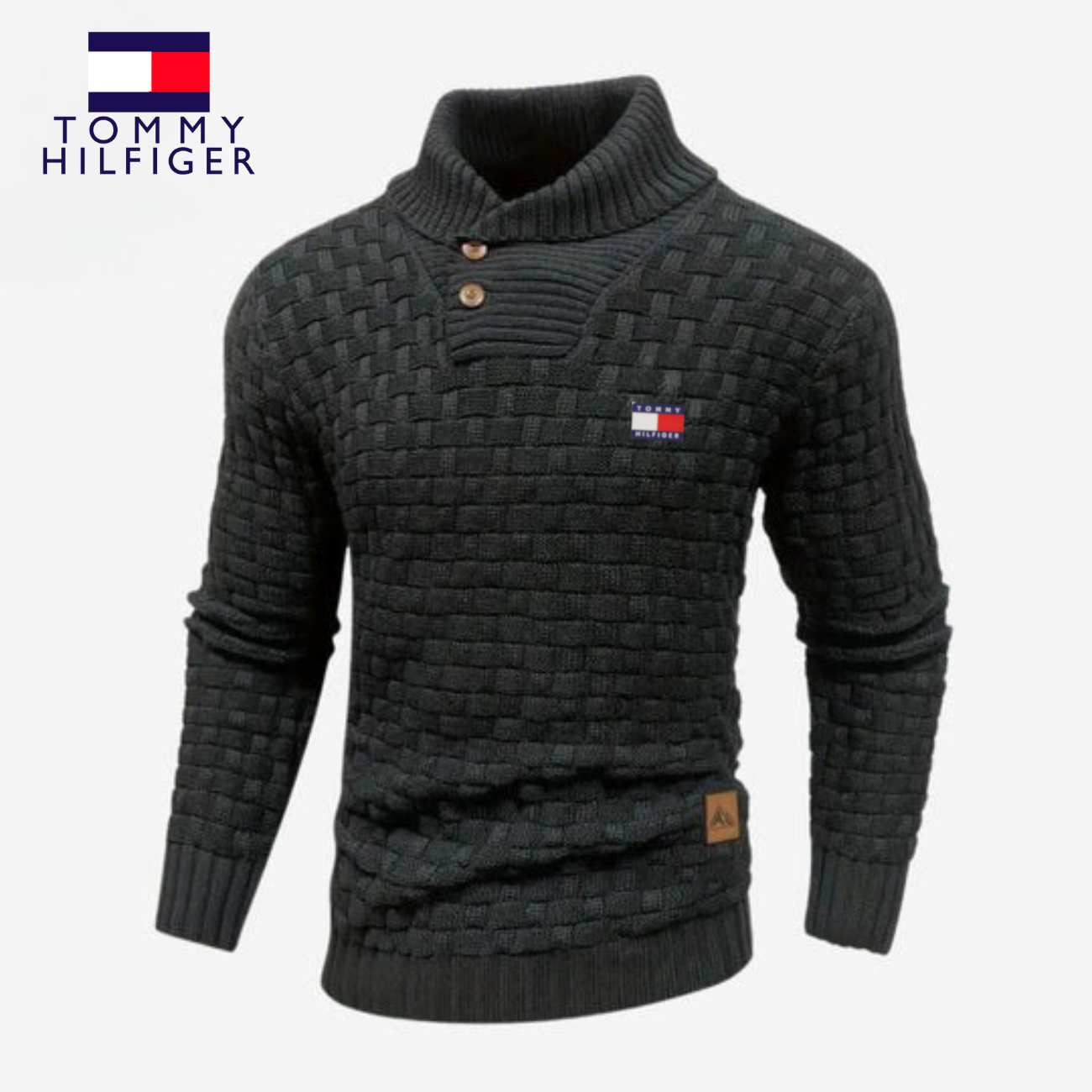 Maglione Lavorato a Maglia con Collo a Bottoni - PREZZO DI SVENDITA