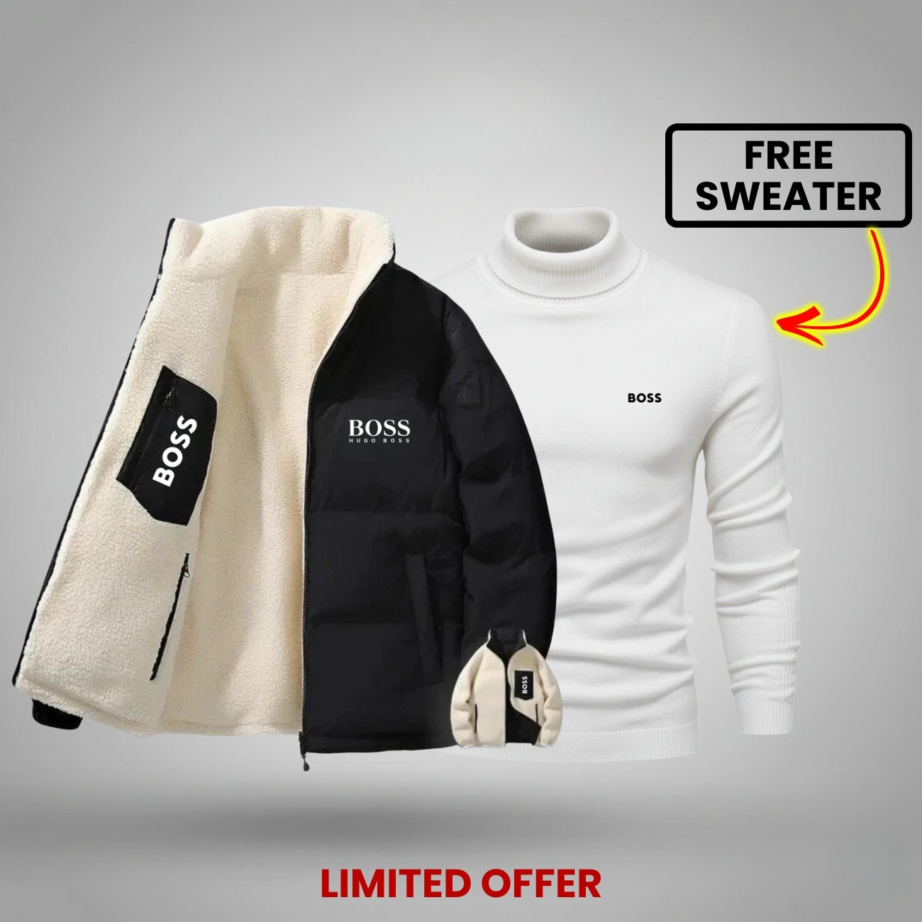 GIACCA INVERNALE REVERSIBILE + MAGLIONE GRATUITO - OFFERTA LIMITATA