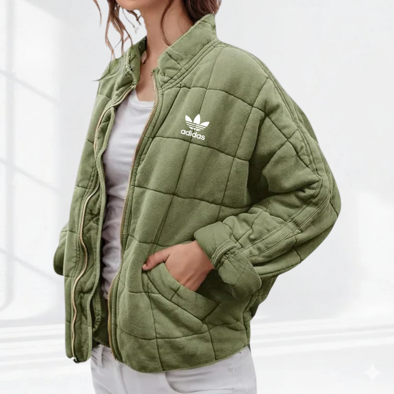 Accogliente Giacca in Pile Trapuntata - Saldi