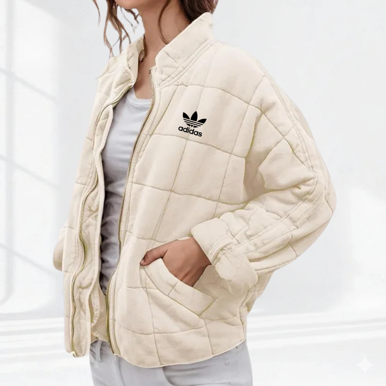 Accogliente Giacca in Pile Trapuntata - Saldi