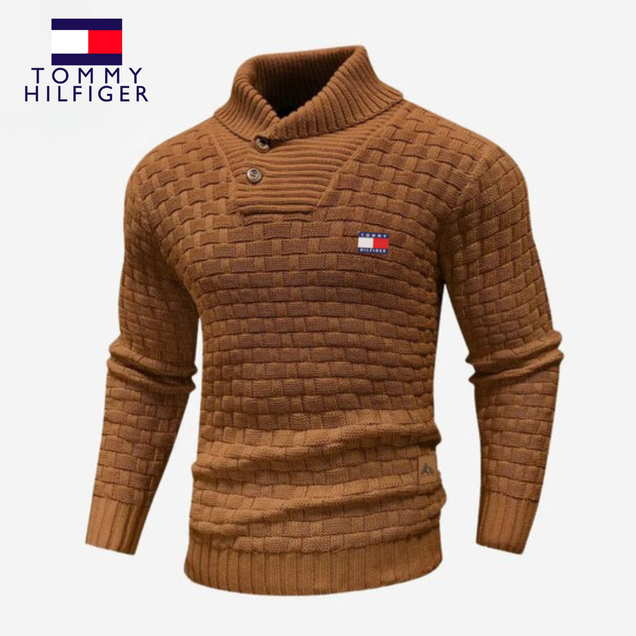 Maglione Lavorato a Maglia con Collo a Bottoni - PREZZO DI SVENDITA