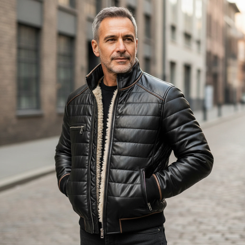 Iñigo | Giacca Padded Nera Con Fodera Sherpa